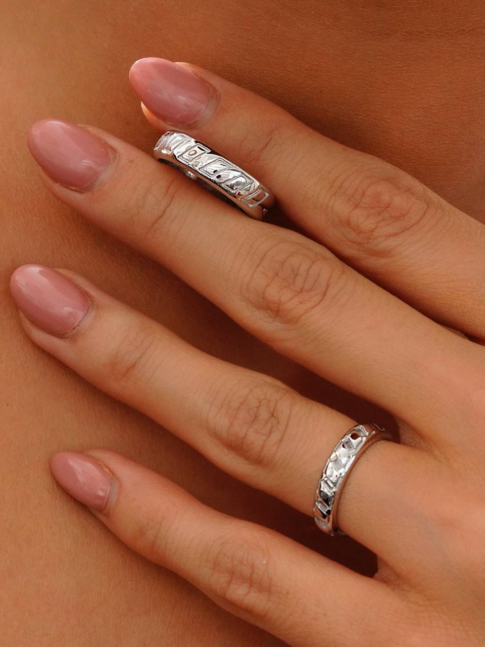 حلقه ست نقره مدل مدرن سایز 7 و 10 خارجی 0251