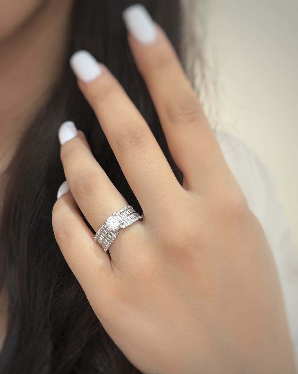 انگشتر نقره جواهری 0393