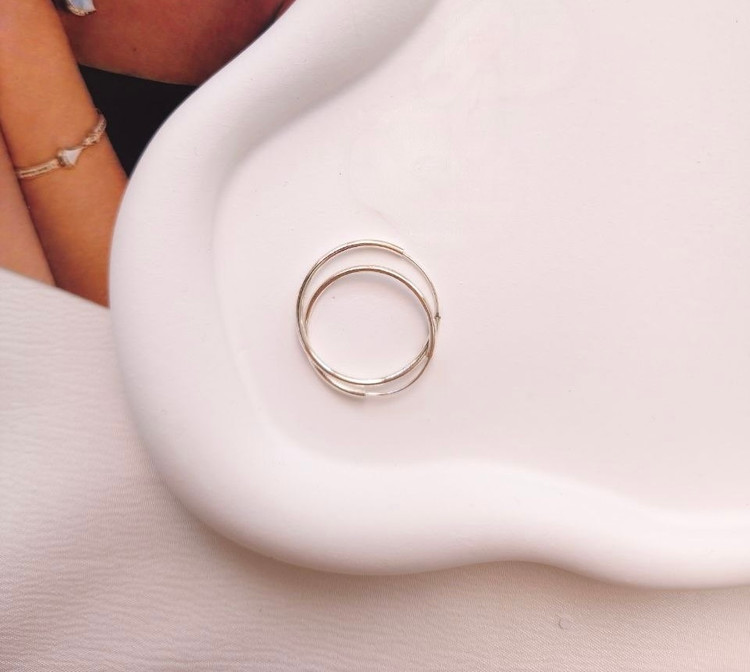 گوشواره نقره حلقه ای سایز 2.5 سانت 0422