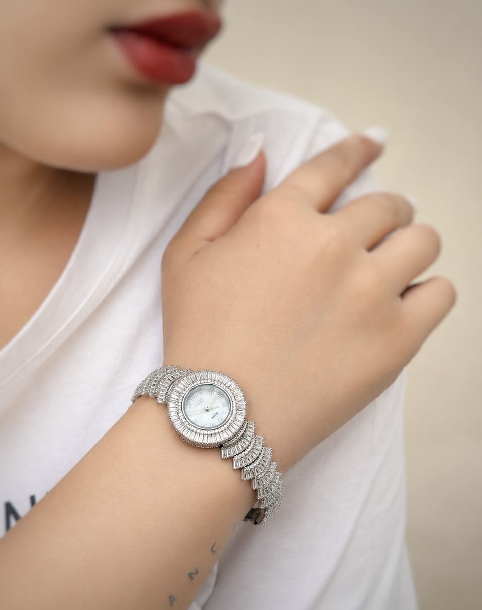ساعت نقره زنانه کد 0555